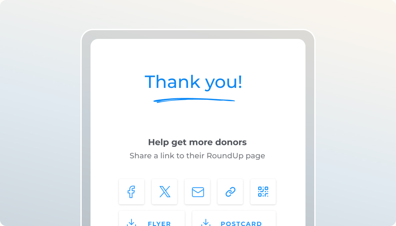 A web page with Thank You displayed prominently